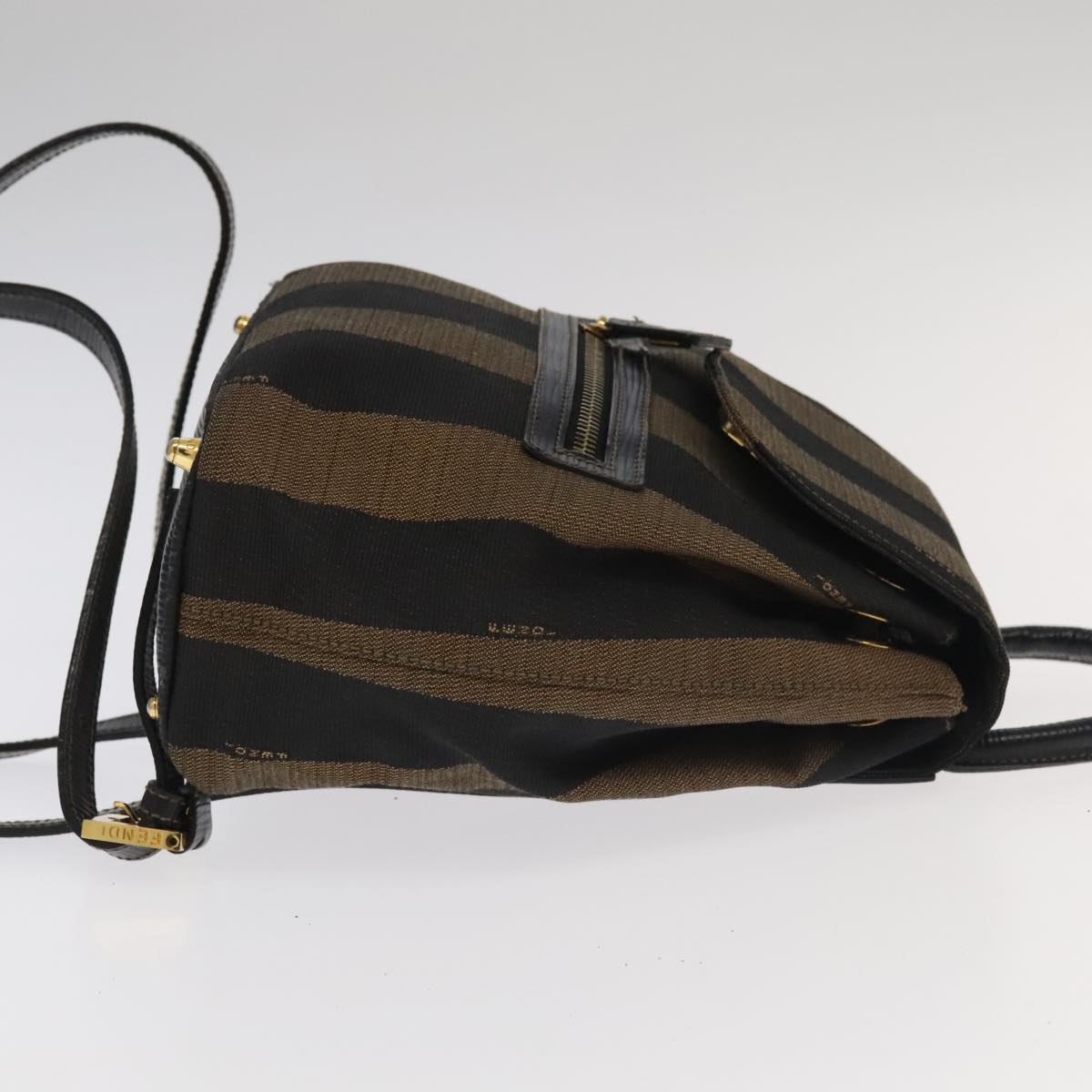 FENDI Pecan Canvas Backpack Beige Black Gold106338