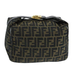FENDI Zucca Canvas Vanity Pouch Brown Black106349