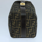 FENDI Zucca Canvas Vanity Pouch Brown Black106349