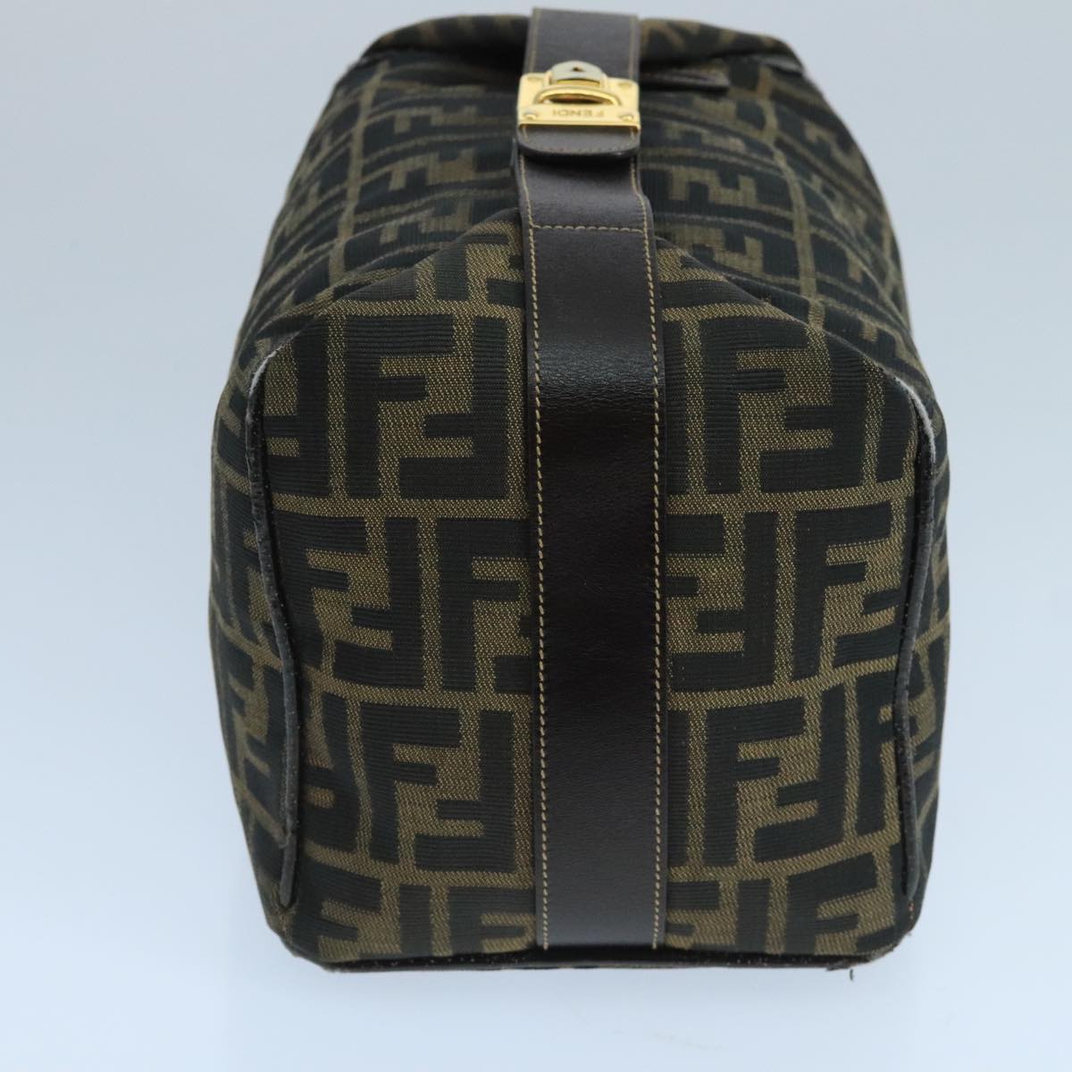 FENDI Zucca Canvas Vanity Pouch Brown Black106349