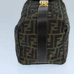 FENDI Zucca Canvas Vanity Pouch Brown Black106349