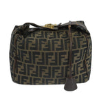 FENDI Zucca Canvas Vanity Pouch Brown Black106382