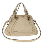 Chloe Shoulder Bag Leather Beige Gold 106505