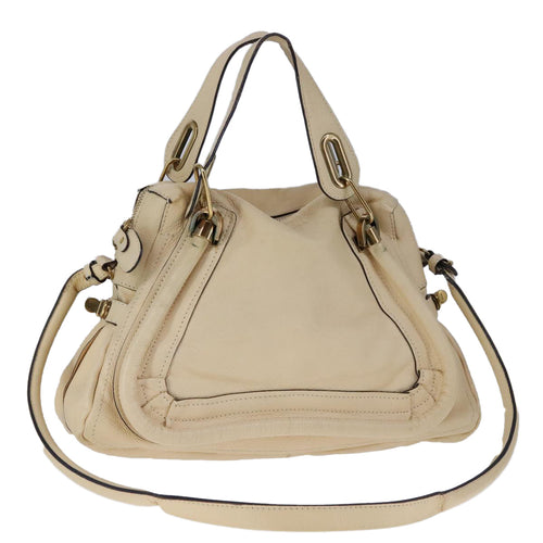 Chloe Shoulder Bag Leather Beige Gold 106505