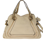 Chloe Shoulder Bag Leather Beige Gold 106505