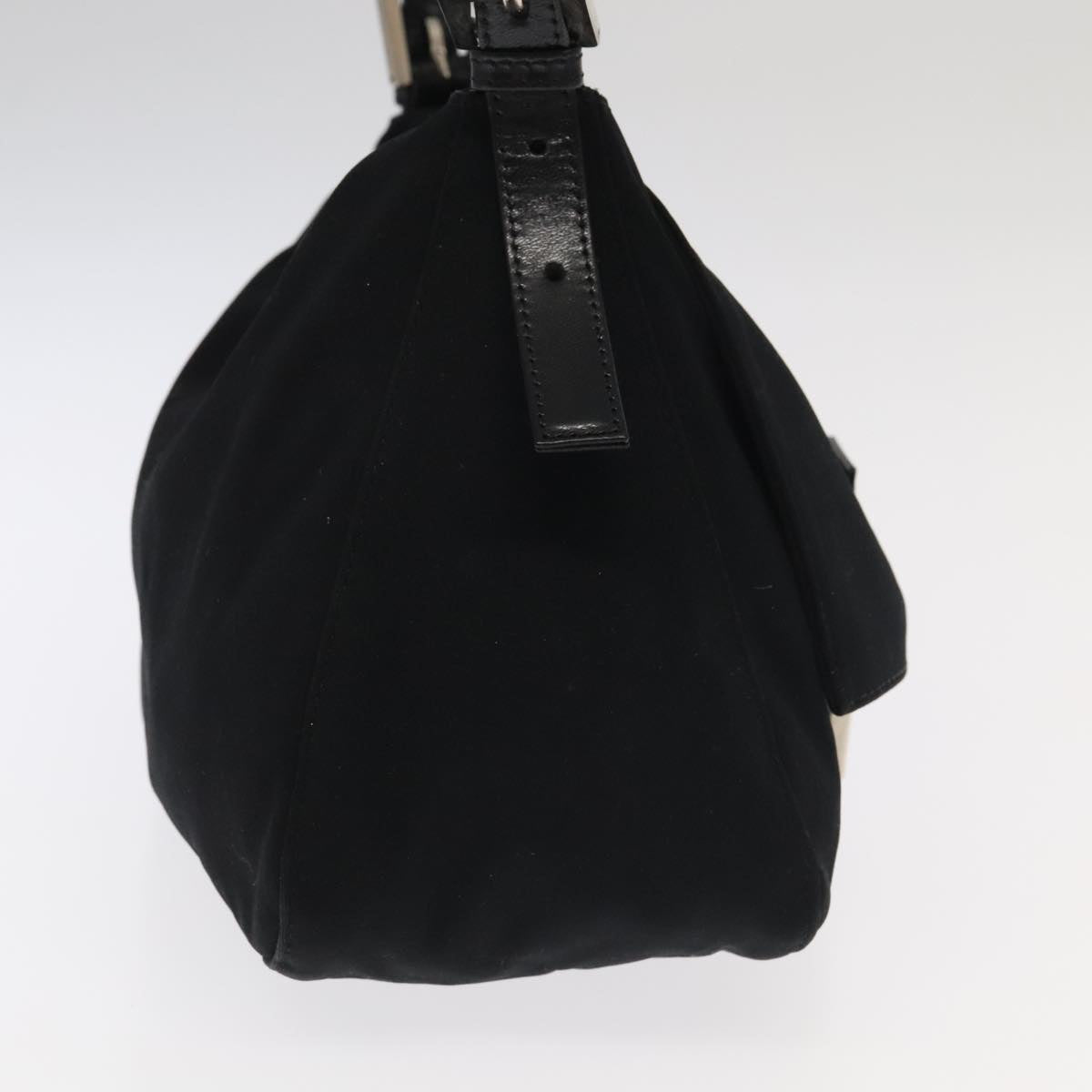 FENDI Mamma Baguette Shoulder Bag Nylon Black Silver106524