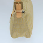 FENDI Zucchino Canvas Mamma Baguette Shoulder Bag Beige Silver106527