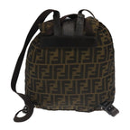 FENDI Zucca Canvas Backpack Brown Black Gold106544