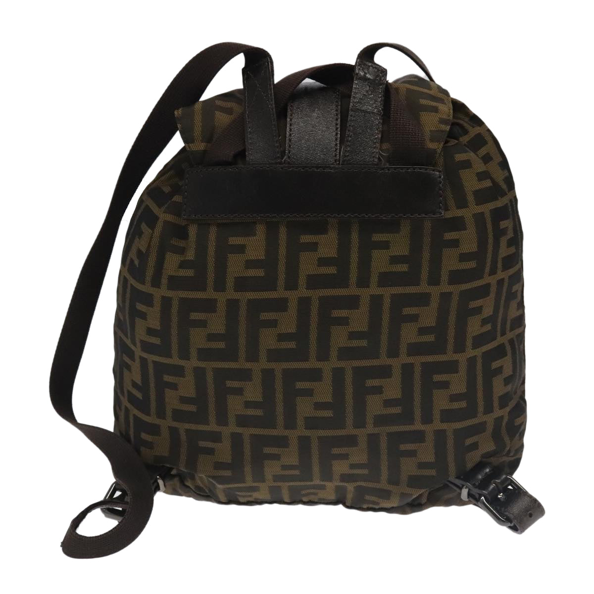 FENDI Zucca Canvas Backpack Brown Black Gold106544