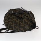 FENDI Zucca Canvas Backpack Brown Black Gold106544