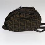 FENDI Zucca Canvas Backpack Brown Black Gold106544