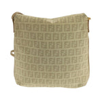 FENDI Zucchino Canvas Shoulder Bag Beige106561