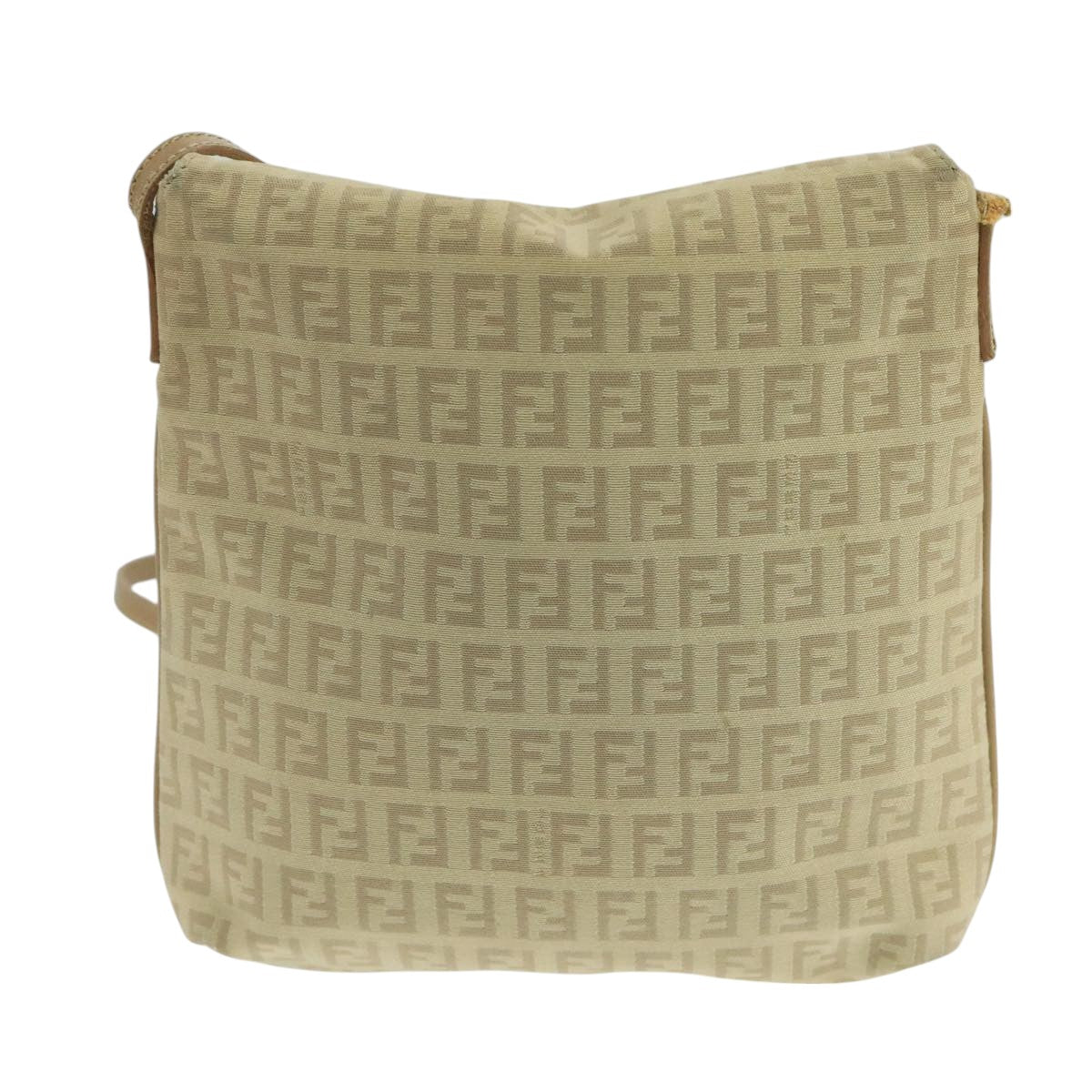 FENDI Zucchino Canvas Shoulder Bag Beige106561