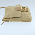 FENDI Zucchino Canvas Shoulder Bag Beige106561