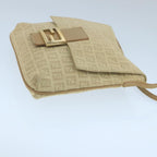 FENDI Zucchino Canvas Shoulder Bag Beige106561