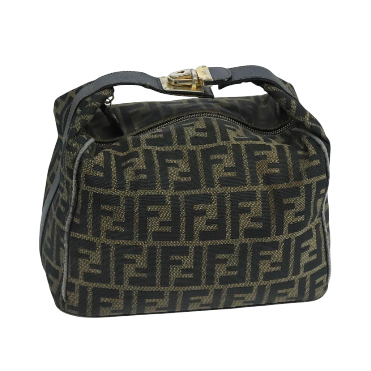 FENDI Zucca Canvas Vanity Pouch Brown Black106597