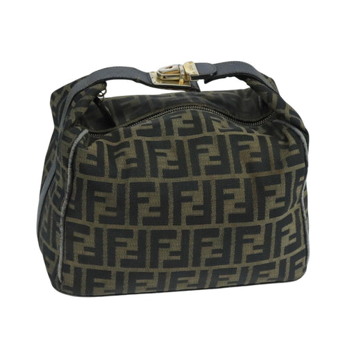 FENDI Zucca Canvas Vanity Pouch Brown Black106597