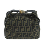 FENDI Zucca Canvas Vanity Pouch Brown Black106597