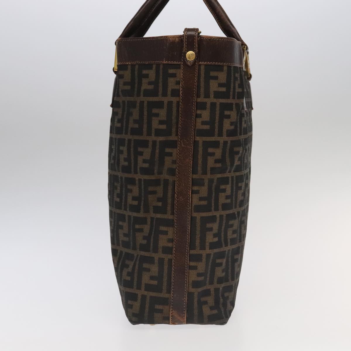 FENDI Zucca Canvas Hand Bag 2way Brown Black106633