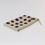 FENDI Triplet Clutch Bag Leather Brown Purple gold106719