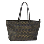 FENDI Zucca Canvas Tote Bag PVC Brown Black Gold106827
