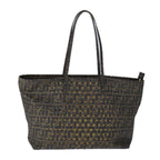 FENDI Zucca Canvas Tote Bag PVC Brown Black Gold106827