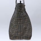FENDI Zucca Canvas Tote Bag PVC Brown Black Gold106827