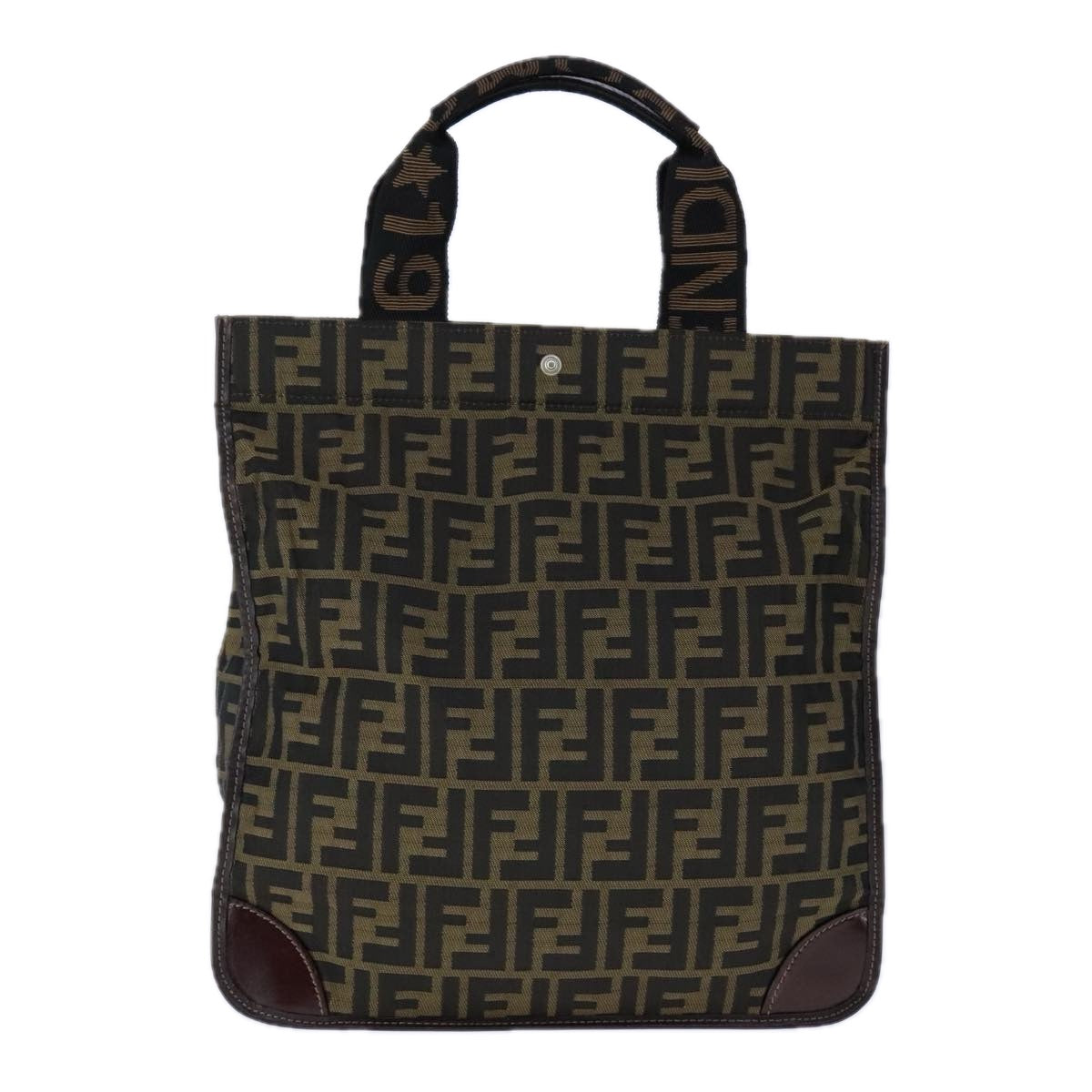 FENDI Zucca Canvas Tote Bag Brown Black Silver106828