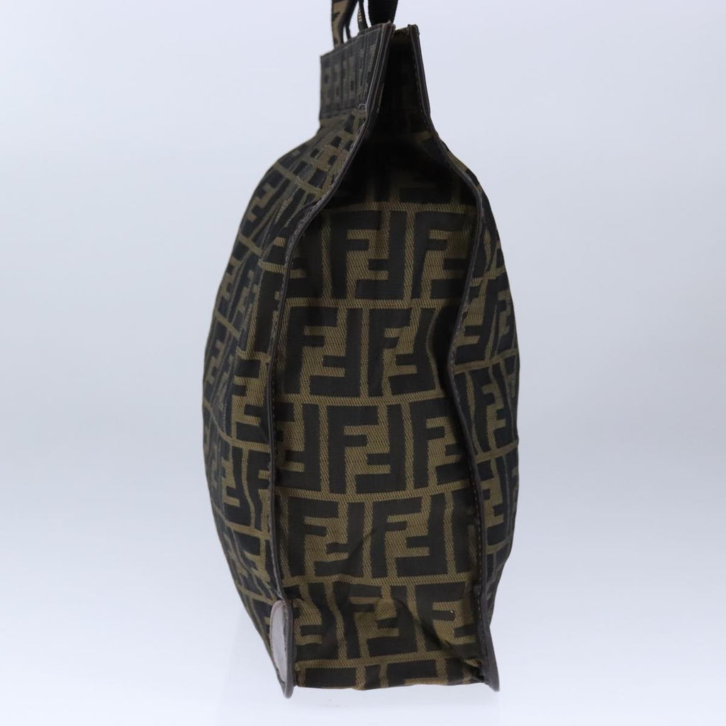 FENDI Zucca Canvas Tote Bag Brown Black Silver106828