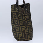 FENDI Zucca Canvas Tote Bag Brown Black Silver106829