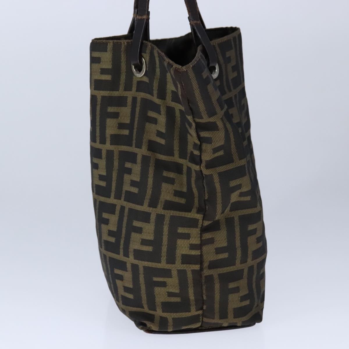 FENDI Zucca Canvas Tote Bag Brown Black Silver106829