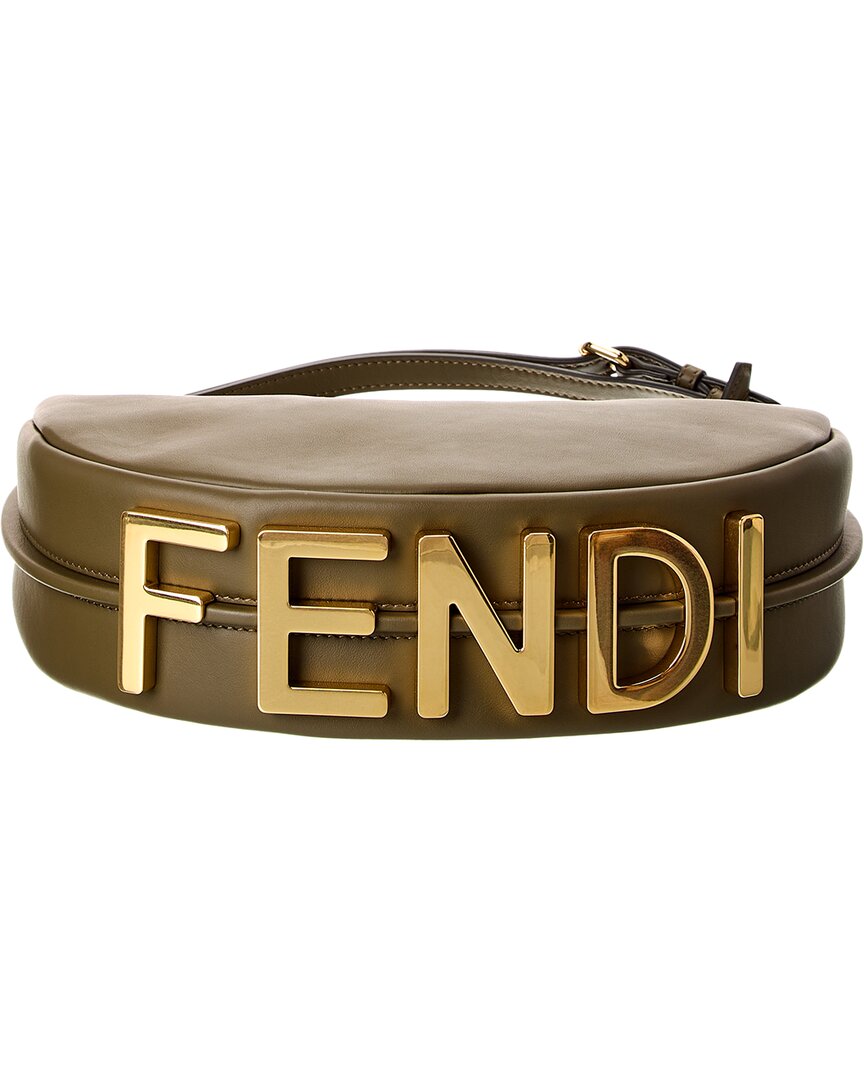 FENDI Fendigraphy Small Leather Hobo Bag