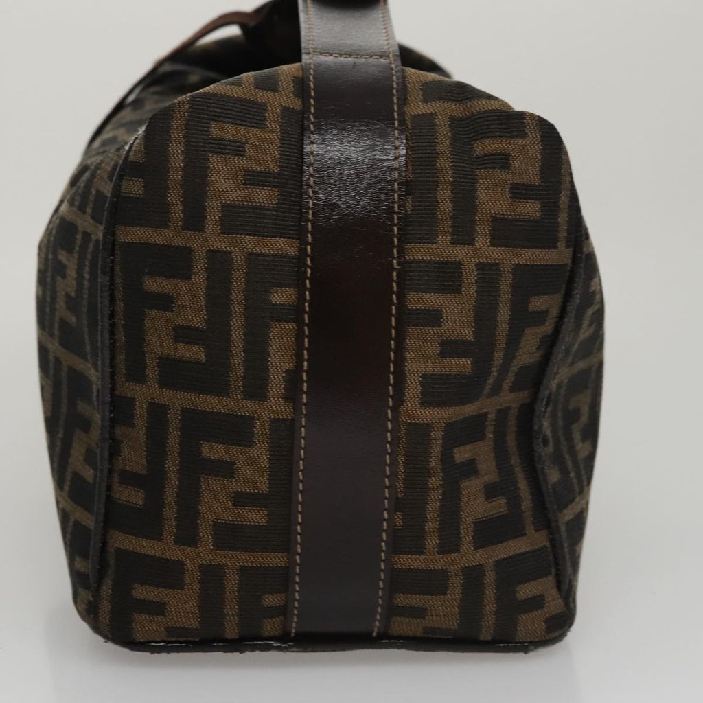 FENDI Zucca Canvas Vanity Pouch Brown Black gold107233