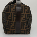 FENDI Zucca Canvas Vanity Pouch Brown Black gold107233