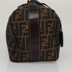 FENDI Zucca Canvas Vanity Pouch Brown Black gold107233