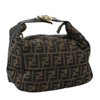 FENDI Zucca Canvas Vanity Pouch Brown Black107277