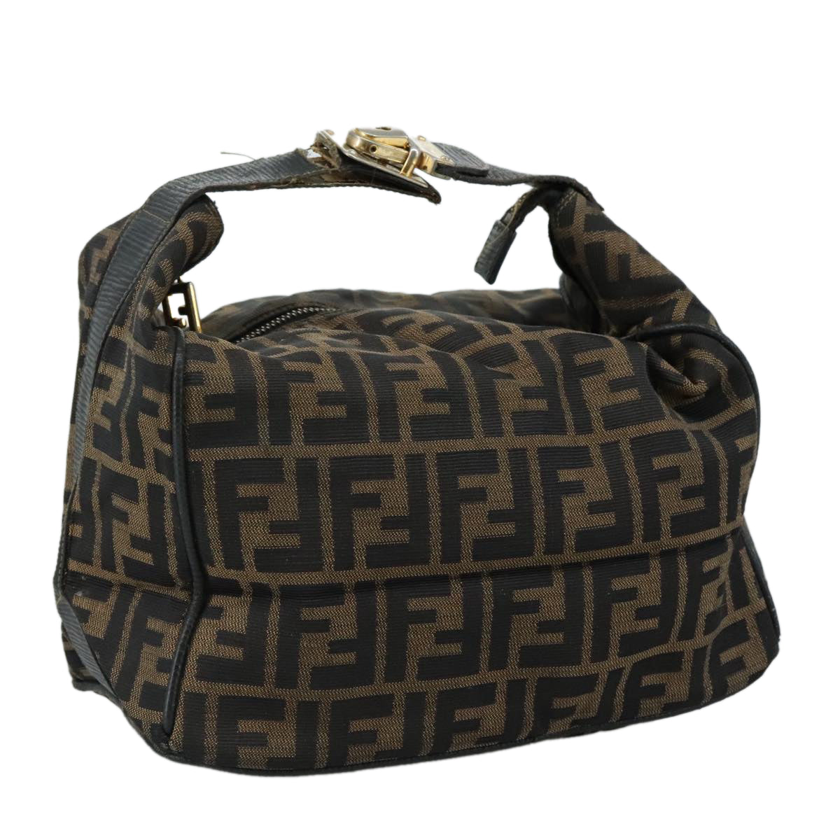 FENDI Zucca Canvas Vanity Pouch Brown Black107277