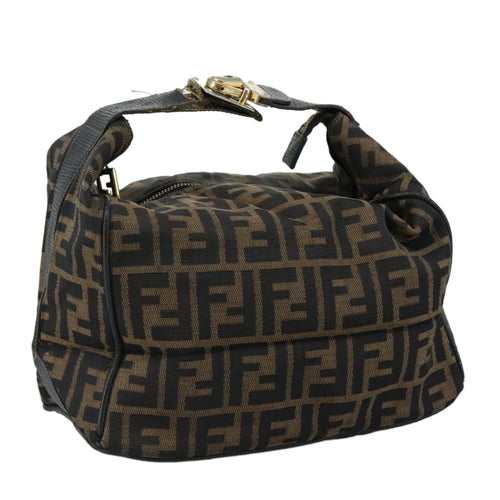 FENDI Zucca Canvas Vanity Pouch Brown Black107277