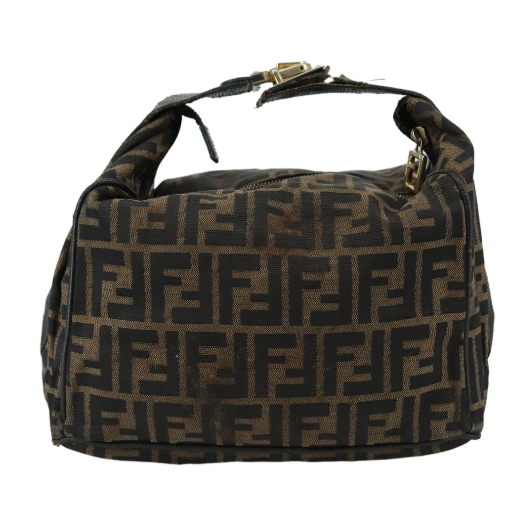 FENDI Zucca Canvas Vanity Pouch Brown Black107277