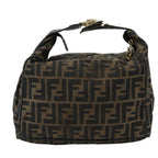 FENDI Zucca Canvas Vanity Pouch Brown Black107277