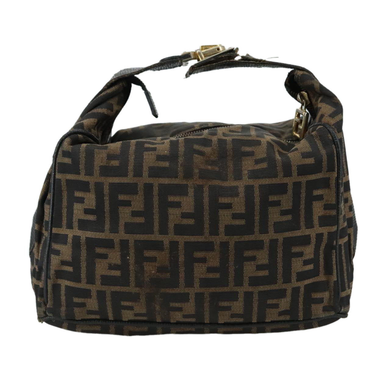 FENDI Zucca Canvas Vanity Pouch Brown Black107277
