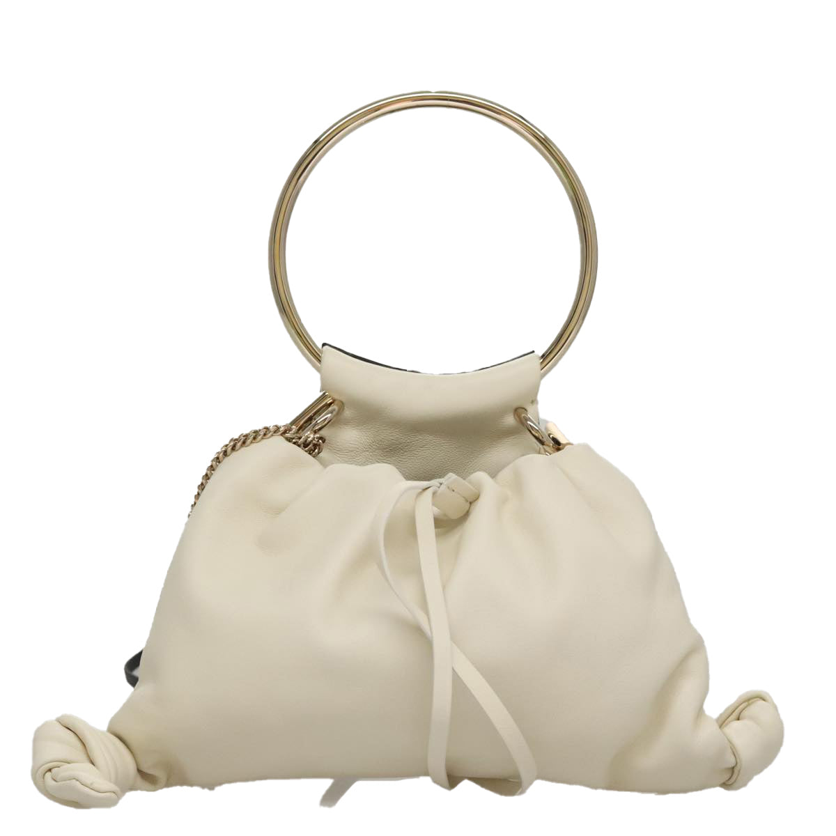 Chloe Arlin Hand Bag Leather 2way White Black 107511