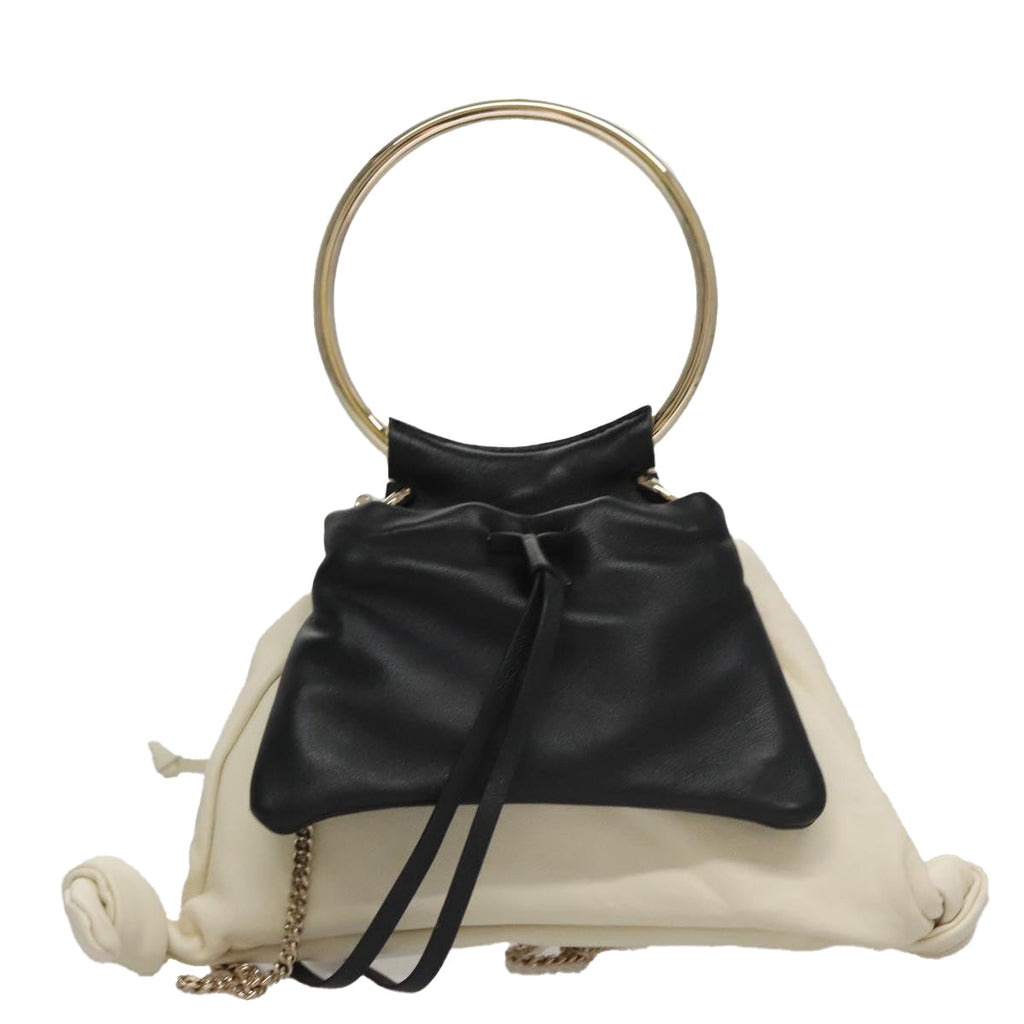 Chloe Arlin Hand Bag Leather 2way White Black 107511