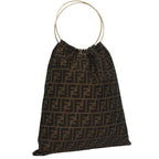 FENDI Zucca Canvas Hand Bag Brown107608