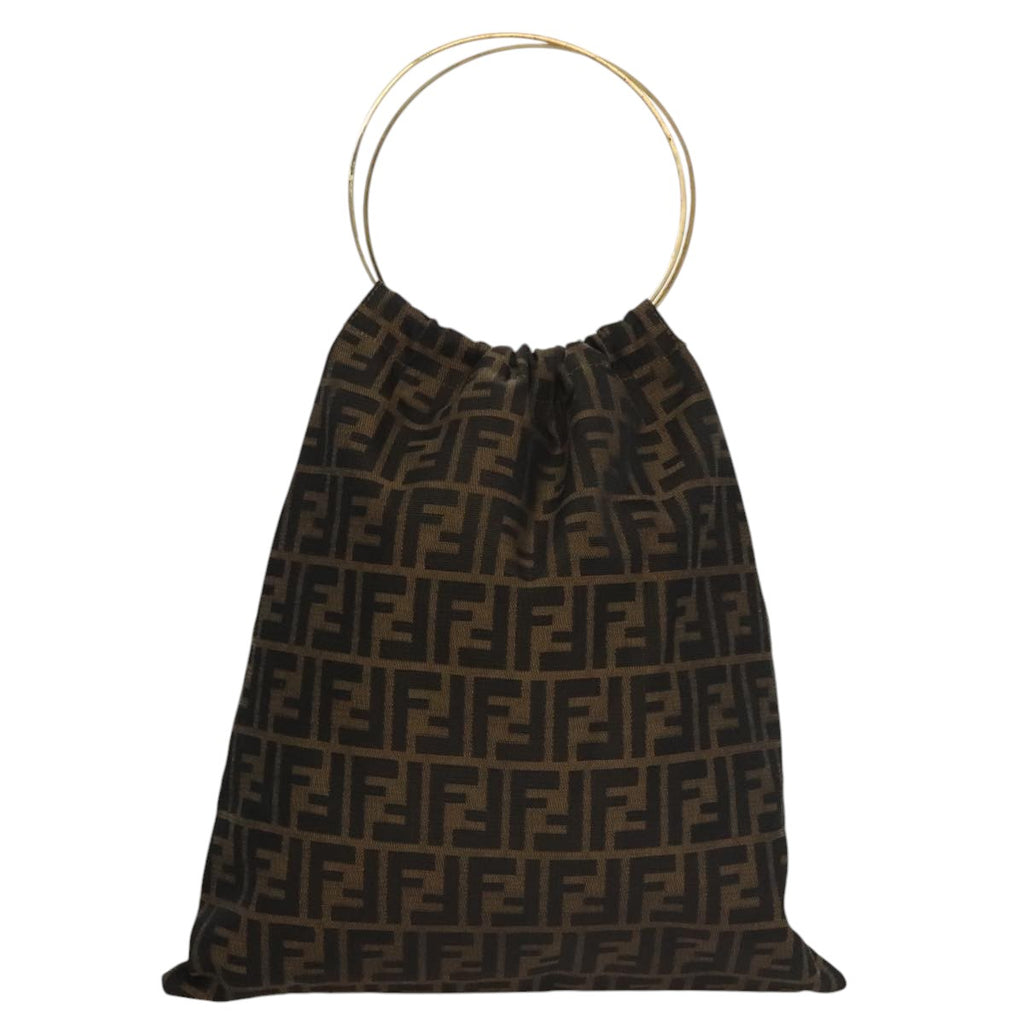 FENDI Zucca Canvas Hand Bag Brown107608