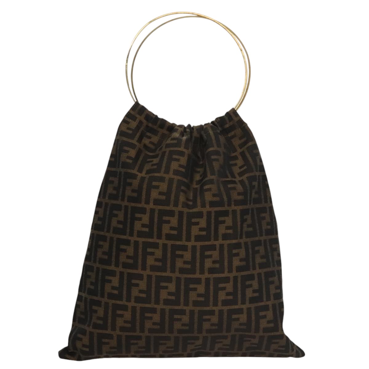 FENDI Zucca Canvas Hand Bag Brown107608