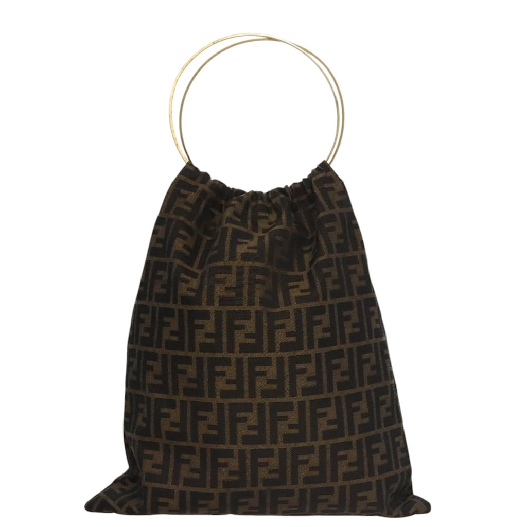 FENDI Zucca Canvas Hand Bag Brown107608
