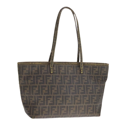 FENDI Zucca Canvas Tote Bag PVC Leather Brown107609