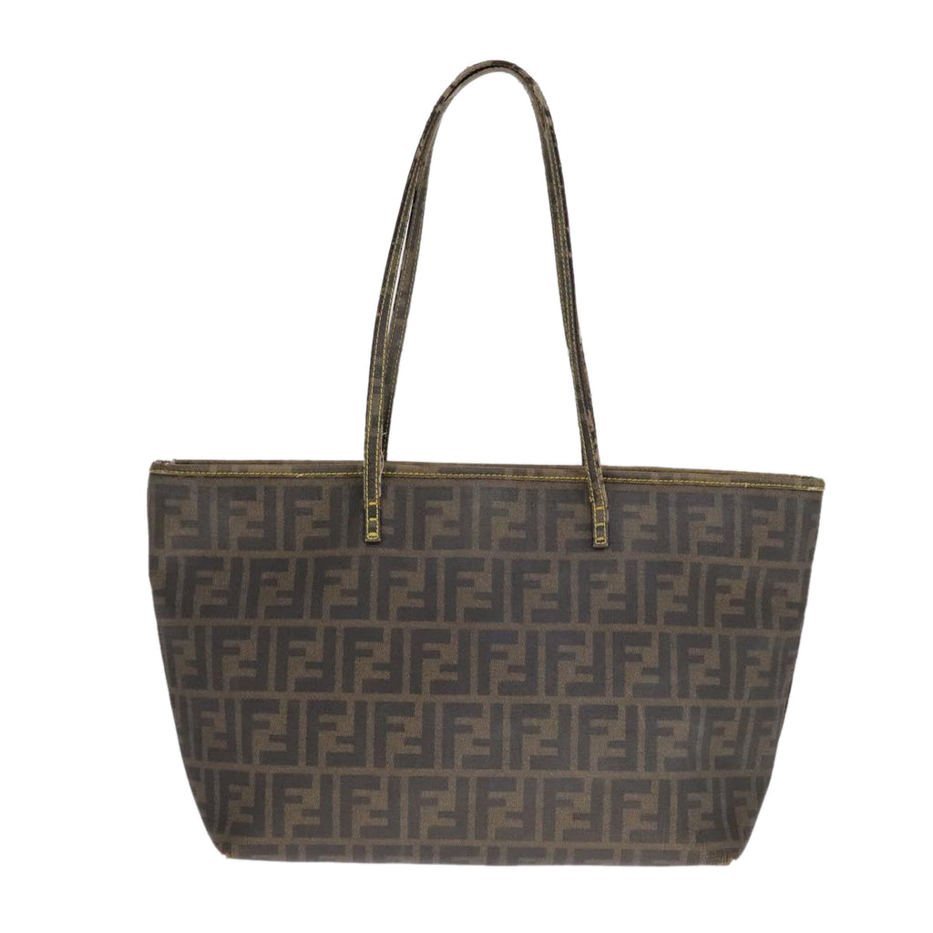 FENDI Zucca Canvas Tote Bag PVC Leather Brown107609