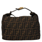 FENDI Zucca Canvas Hand Bag Brown107610
